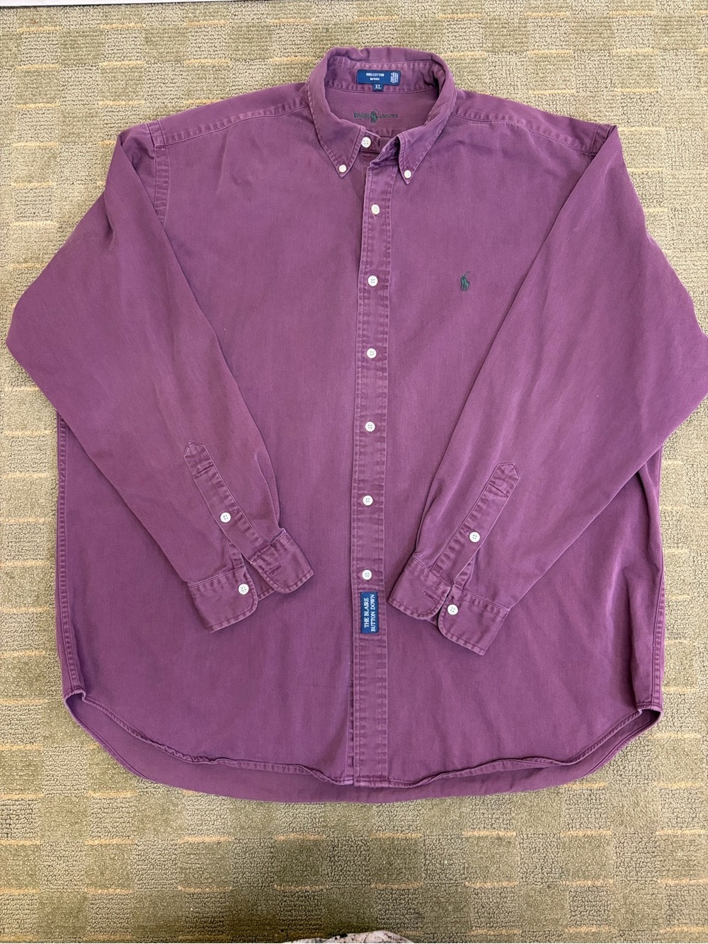 Vintage Polo Ralph Lauren "The Blaire" Shirt Mens XL Plum Burgundy Heavyweight